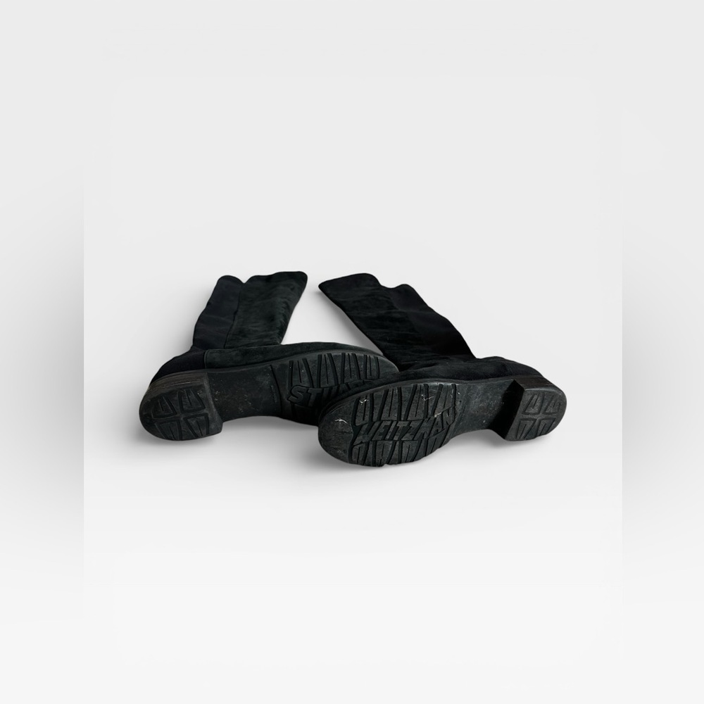 Stuart Weitzman 5050 over-the-knee boots in black suede with a stretch back - Picture 3 of 10